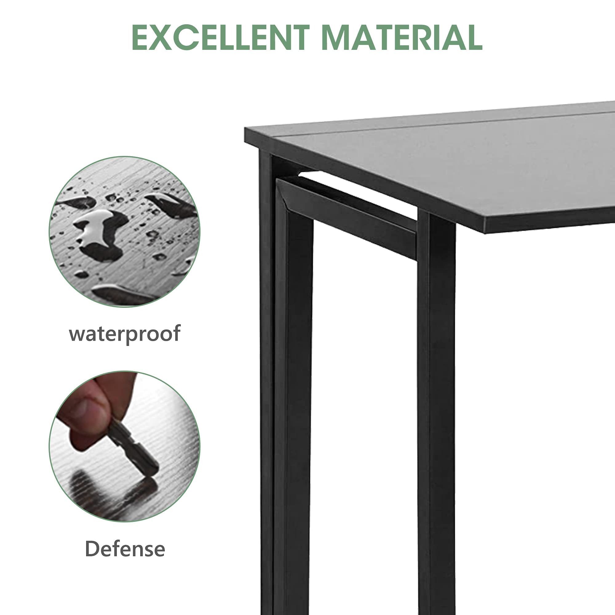 31.5 Inch Folding Computer Desk - No Assembly Small Home Office Desk with Sturdy Metal Frame, Space Saving Foldable Laptop Table (31.5x17.8x28.7 Inches, Black) - Perfect for Small Apartments, Dorm Rooms & Compact Workspaces