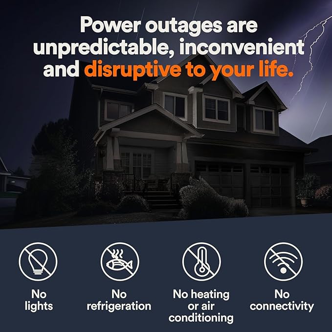 14kW/14kW Air Cooled Standby Generator with Aluminum Enclosure - 200A Service Entrance (Non-CUL) - Perfect for Home Backup Power During Outages & Emergency Power Supply