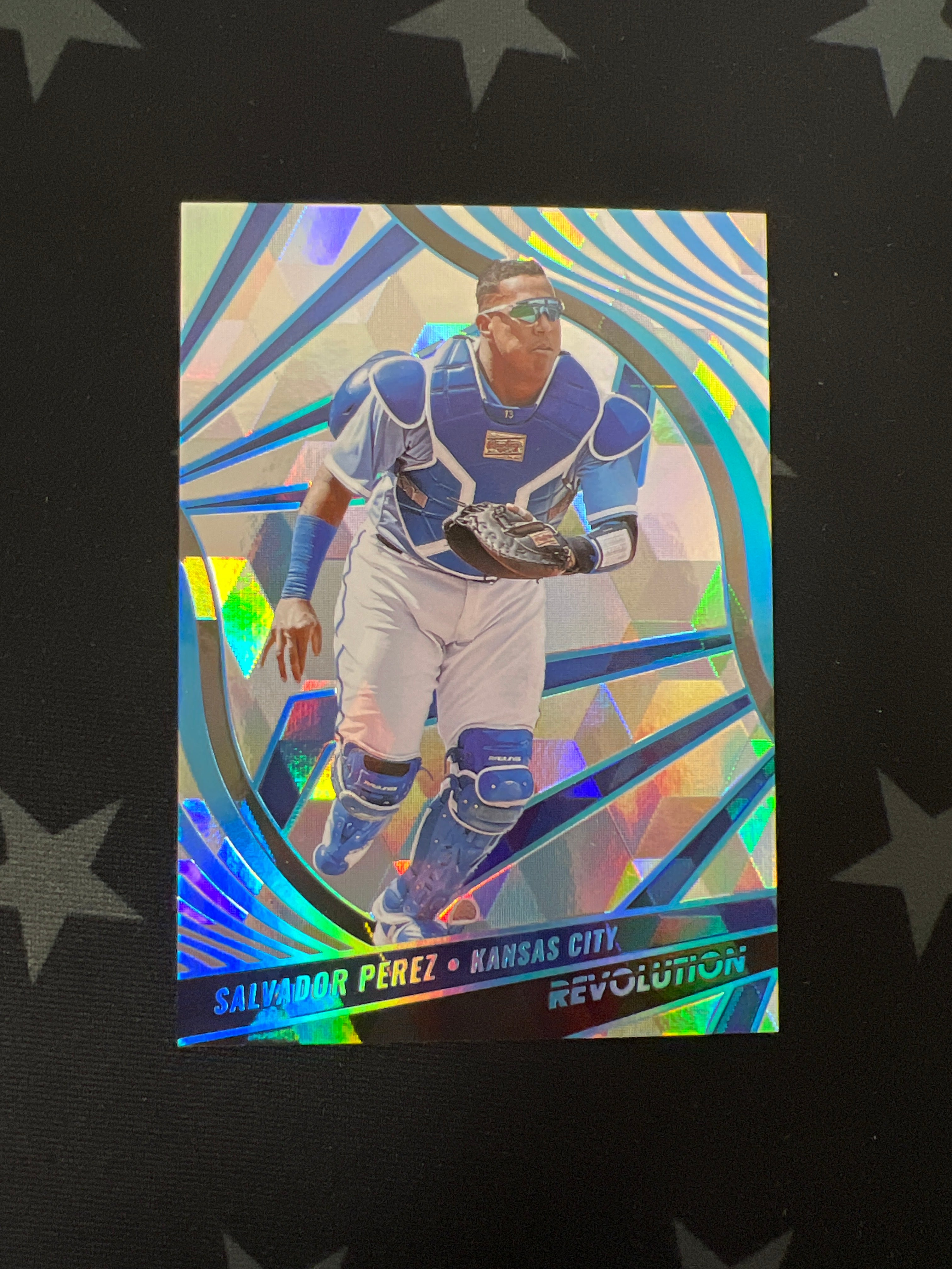 2022 Panini Chronicles Revolution Salvador Perez #73 Blue Cracked Ice /25 - Rare Baseball Trading Card for Collectors & Fans - Perfect for Display, Trading & Investment