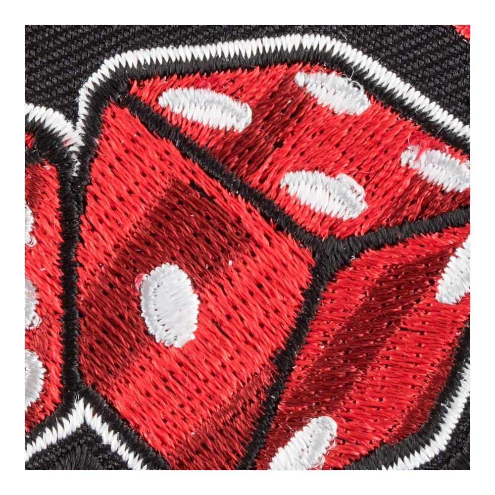 PatchStop Dice Red The Hard Way Iron On & Sew On Patches - 3x2.5 Inch Embroidered Gambling Design for Clothing, Jeans, Jackets & Bags - DIY Decorative Patches for Casino Theme Outfits & Accessories