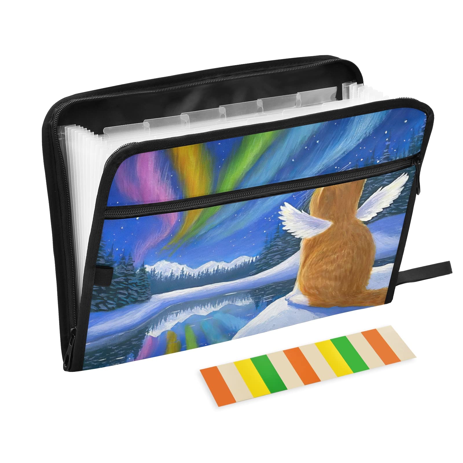 UMIRIKO 13 Pocket Expanding File Folder with Sticky Labels - Accordion Organizer for A4 Letter Size Documents - Zippered Closure for Secure Storage | Perfect for Office, School, Home & Travel Document Organization