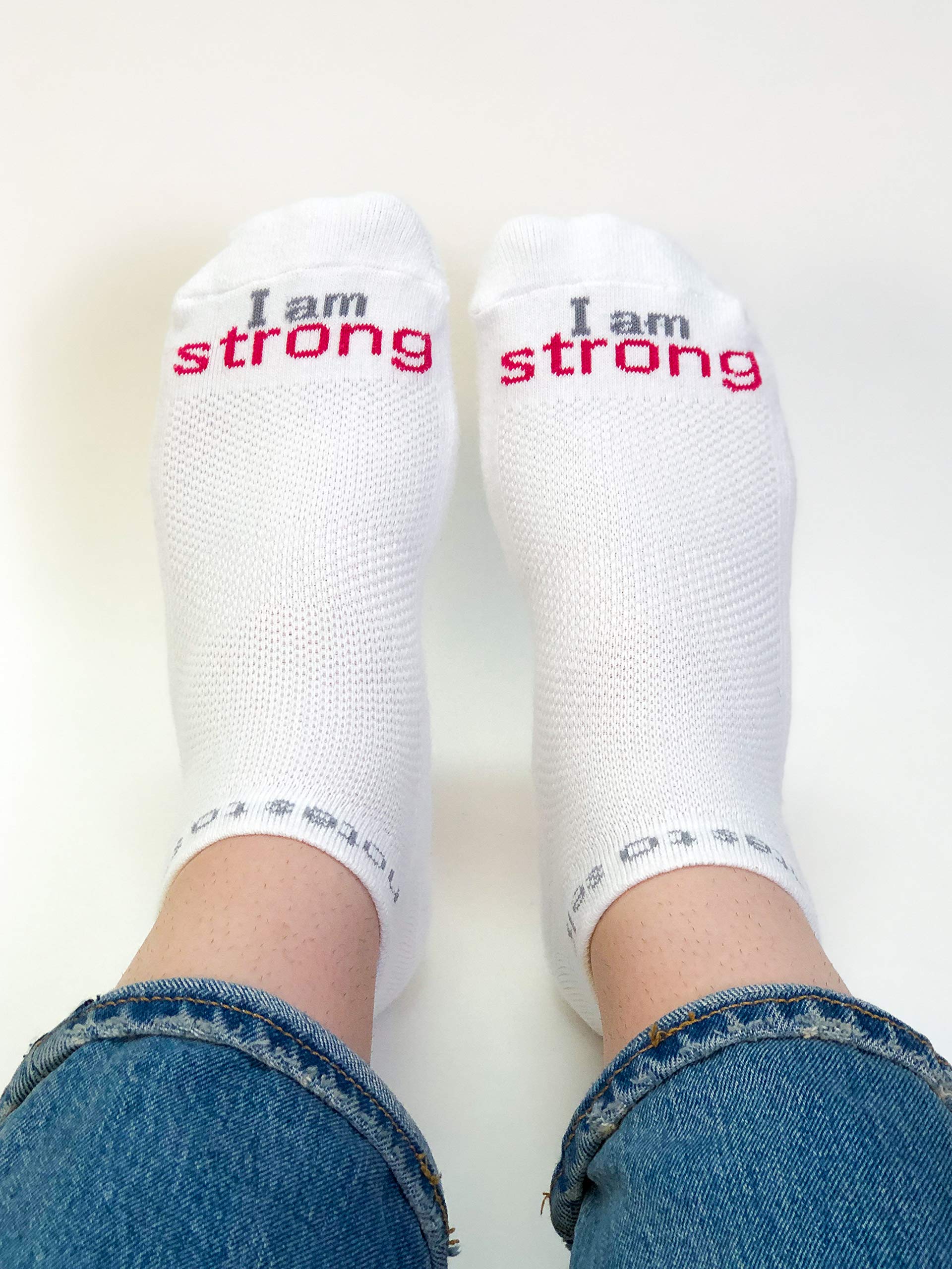 Inspirational 'I Am Strong' Socks for Women & Men - Motivational Gift