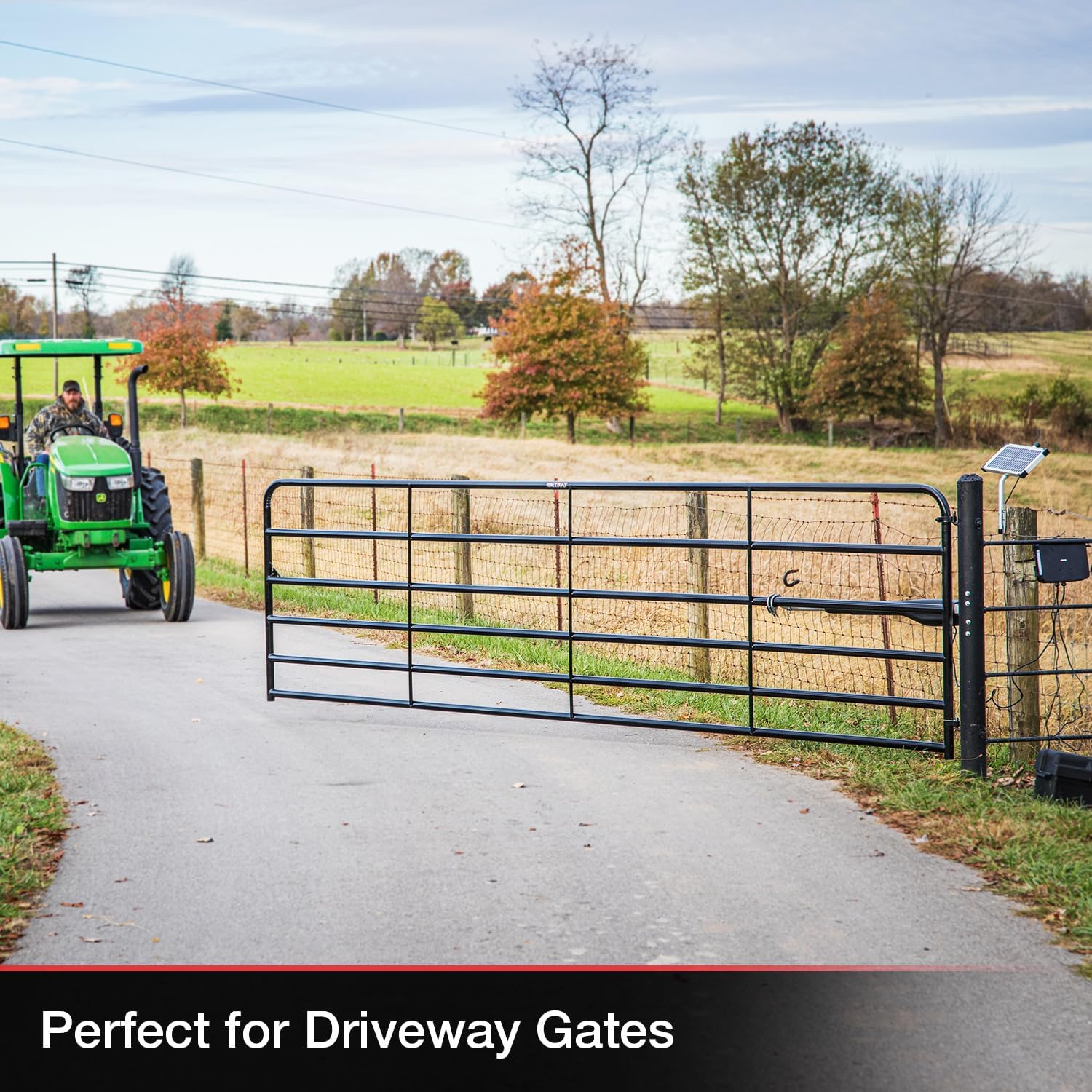 Mighty Mule MM371W-A Automatic Single Gate Opener - Heavy Duty Black Upgraded Kit for Driveway, Farm & Ranch Security | Easy DIY Installation