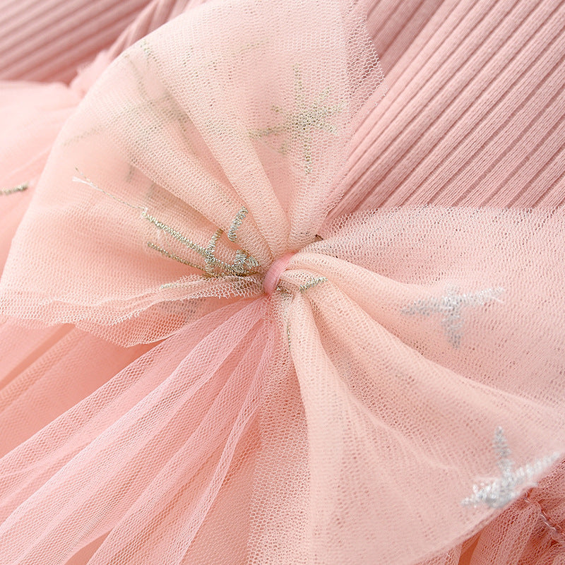 Sparkly Long Sleeve Bow Princess Dress for Baby Girls - Perfect for Birthday Parties, Christmas & Special Occasions