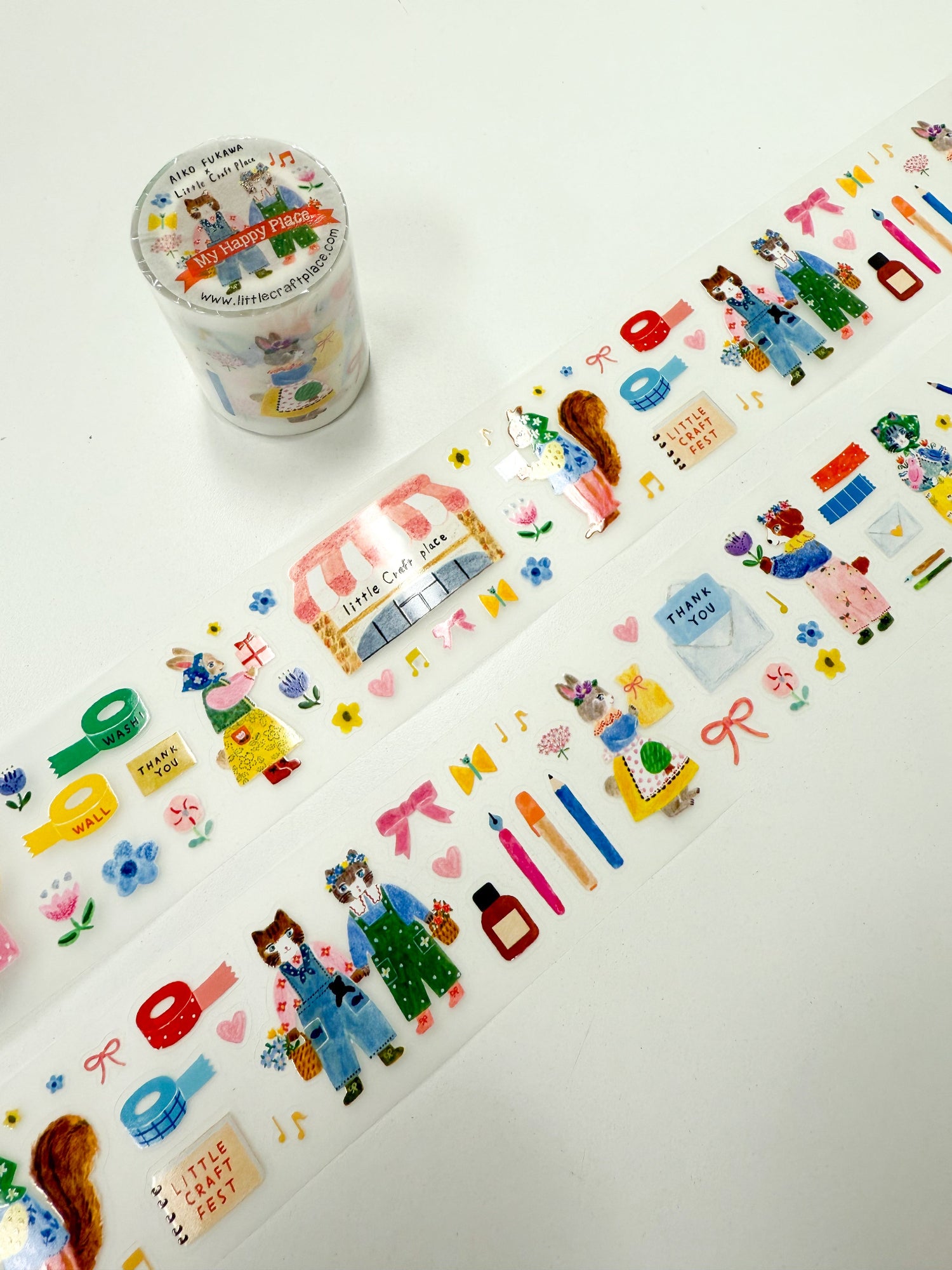 Aiko Fukawa x Little Craft Place Pre-Cut PET Tape - My Happy Place - Perfect for Scrapbooking, Journaling & DIY Crafts