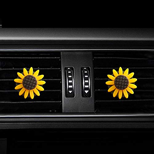 4 Pcs Metal Sunflower Car Air Vent Clips - Aromatherapy Car Freshener Holder for AC Vents, Auto Air Outlet Perfume Clips - Perfect for Home, Office & Travel Use