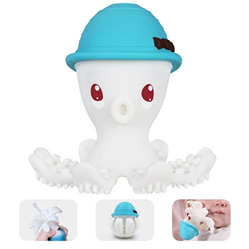 Best Silicone Octopus Teething Toy for Babies 6-12 Months | BPA-Free Sensory Teether for Infants 9-18 Months | Safe & Fun Baby Gift (Blue) | Perfect for Soothing Sore Gums & Early Childhood Development