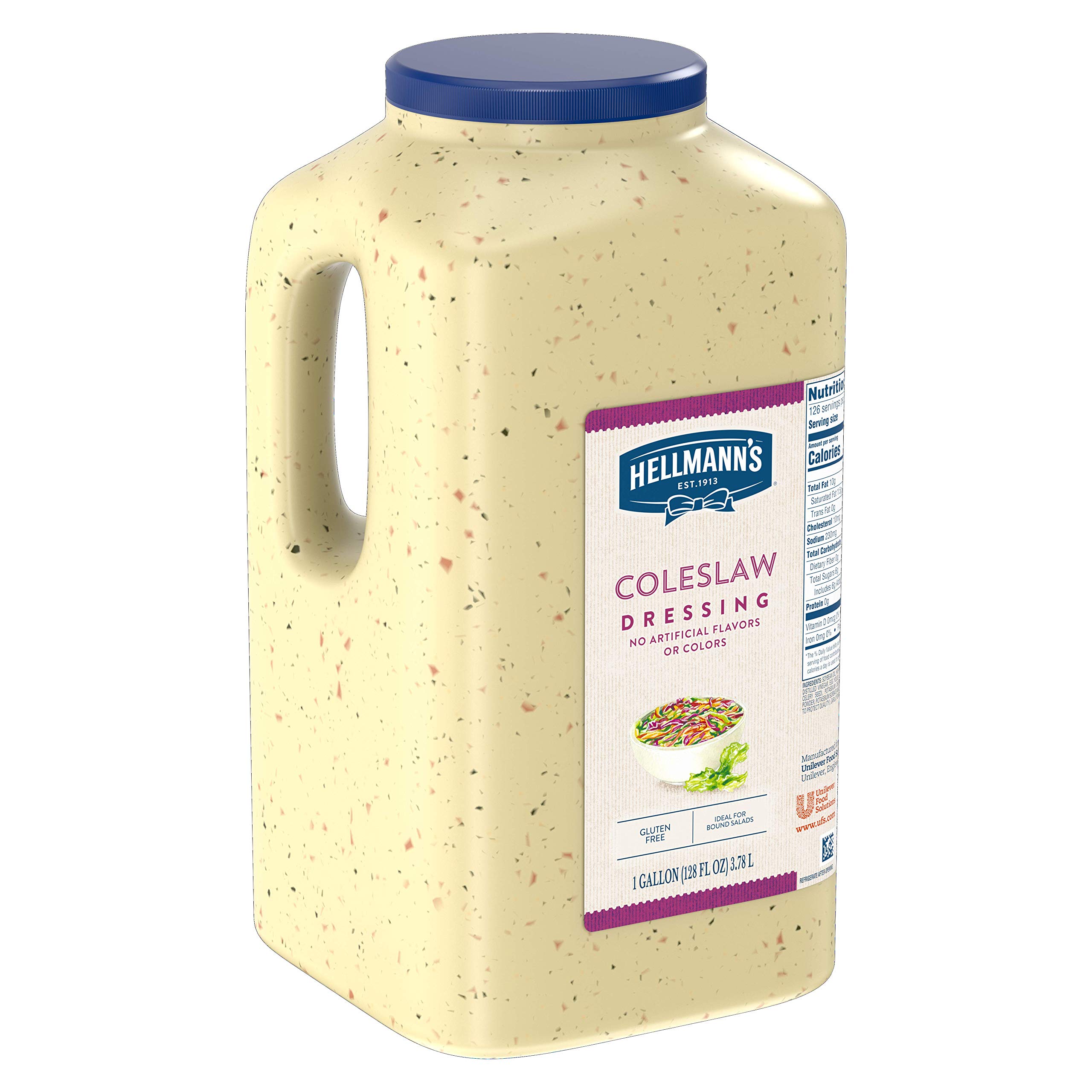 Hellmann's Coleslaw Salad Dressing - Gluten Free, No Artificial Flavors or Colors - 1 Gallon (Pack of 4) - Perfect for BBQs, Picnics & Family Gatherings
