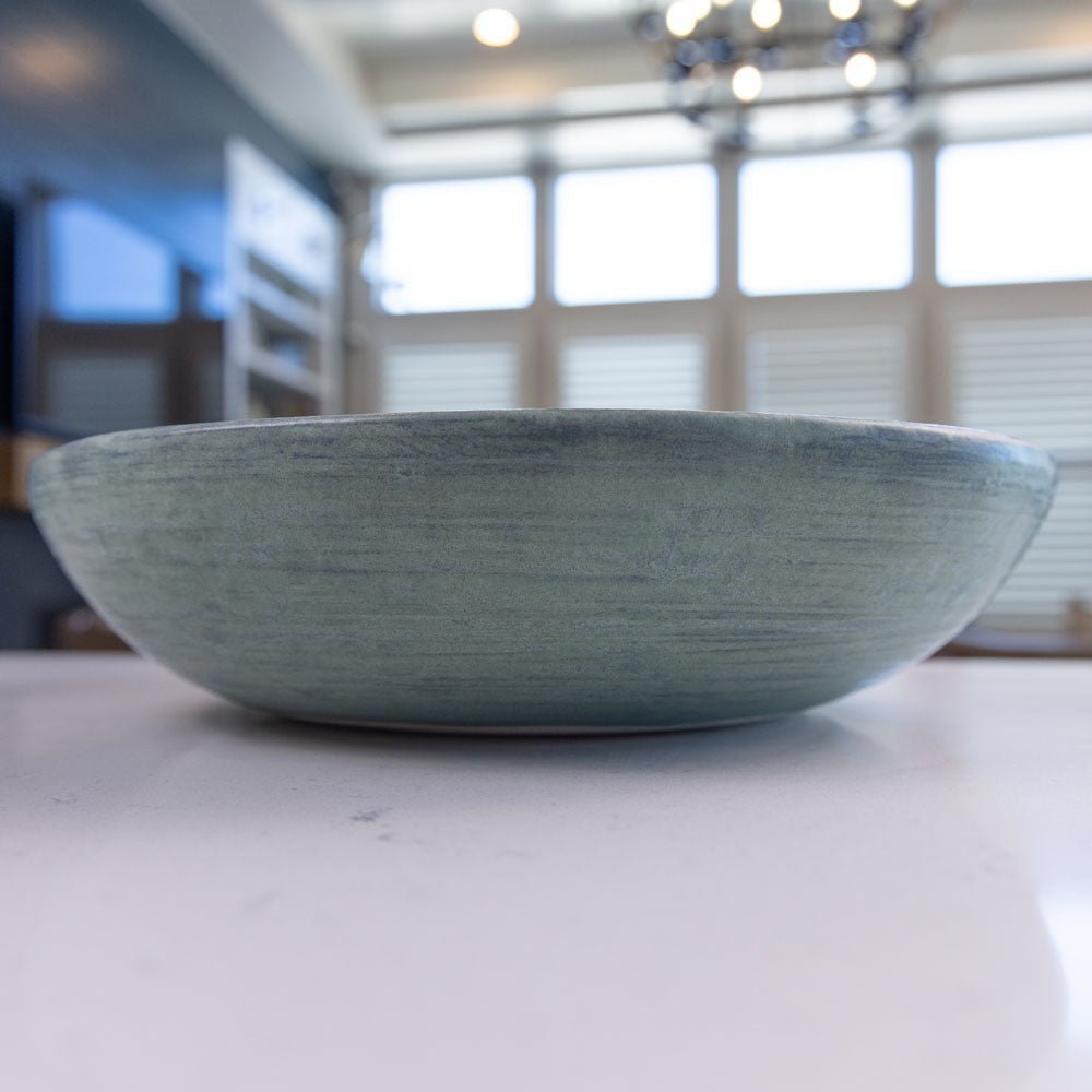 XXL Stoneware Decorative Serving Bowl with Dots - Handcrafted Ceramic Fruit & Salad Bowl - Perfect for Entertaining, Holiday Dinners & Farmhouse Table Decor