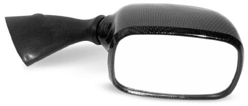 Emgo Carbon Fiber Left Hand Mirror for Suzuki GSXR600 2001-2003 - Replacement Motorcycle Side Mirror for Improved Visibility & Safety (Street & Track Riding)