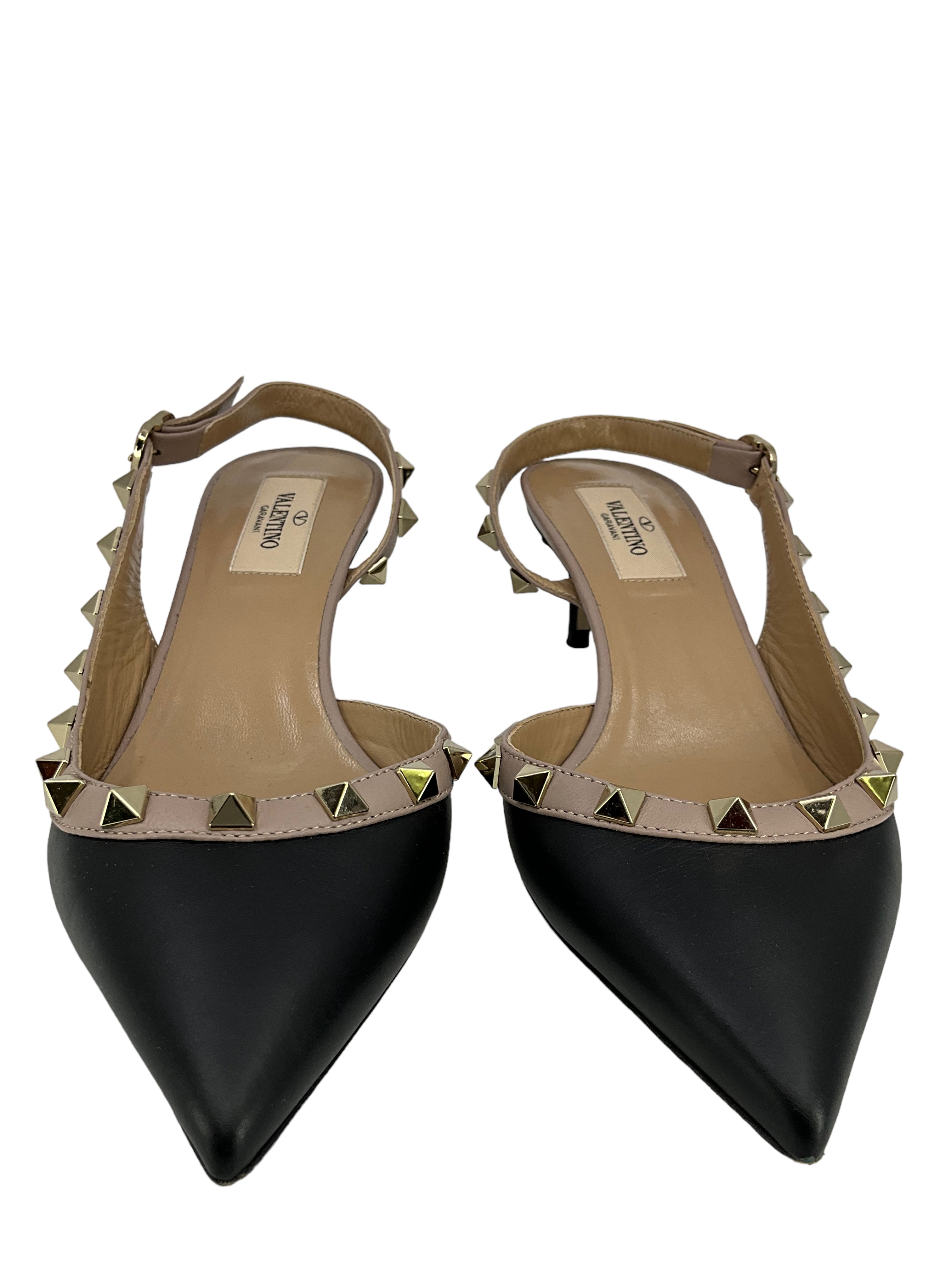 Rockstud Slingback Kitten Heel Pumps - Women's Size 6 (US) | Pointed Toe Stiletto Heels for Party, Wedding & Evening Wear