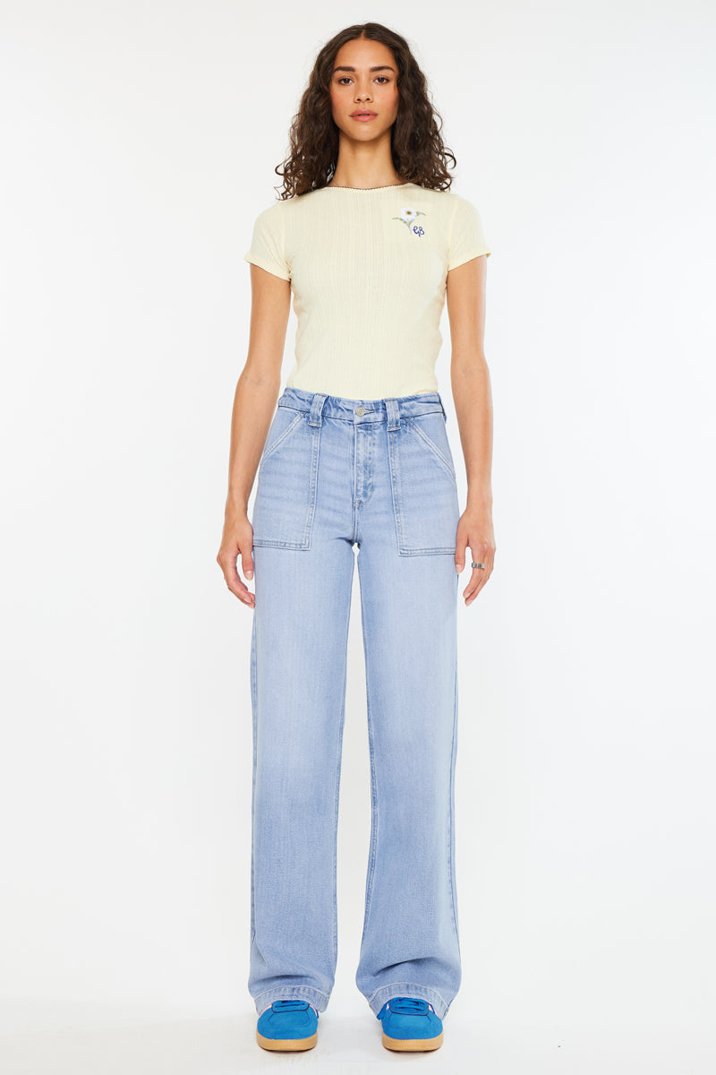 Astra High Rise Wide Leg Jeans for Women - Stretchy Comfort Denim Pants, Trendy Flared Trousers for Casual & Office Wear | Perfect for Everyday Outfits, Date Nights & Work Attire