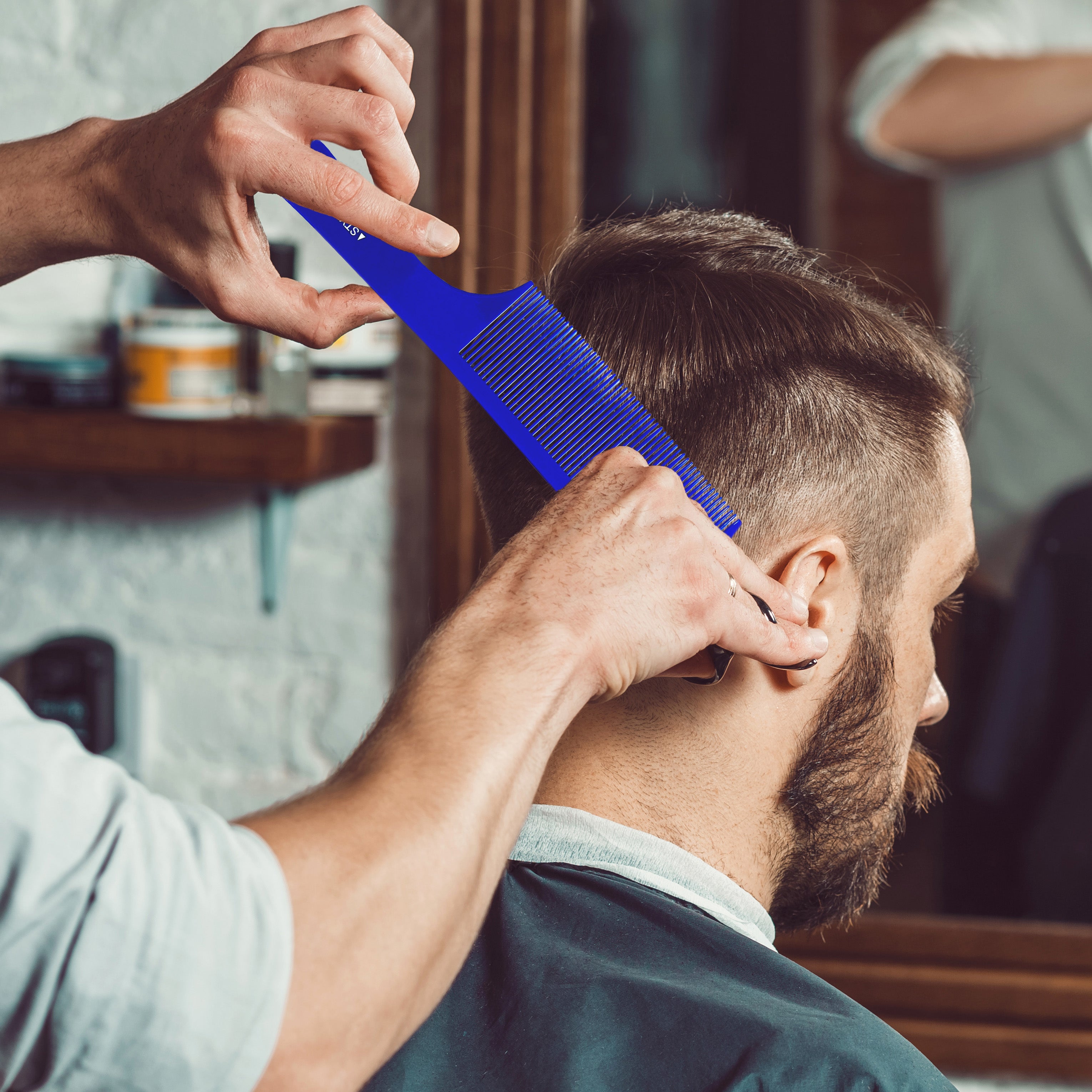 Professional Barber Combs for Clipper Cutting, Styling & Blending Fades - 2 Pack | Durable Hair Cutting Tools for Salon & Home Use | Perfect for Men's Grooming, Fade Haircuts & Styling
