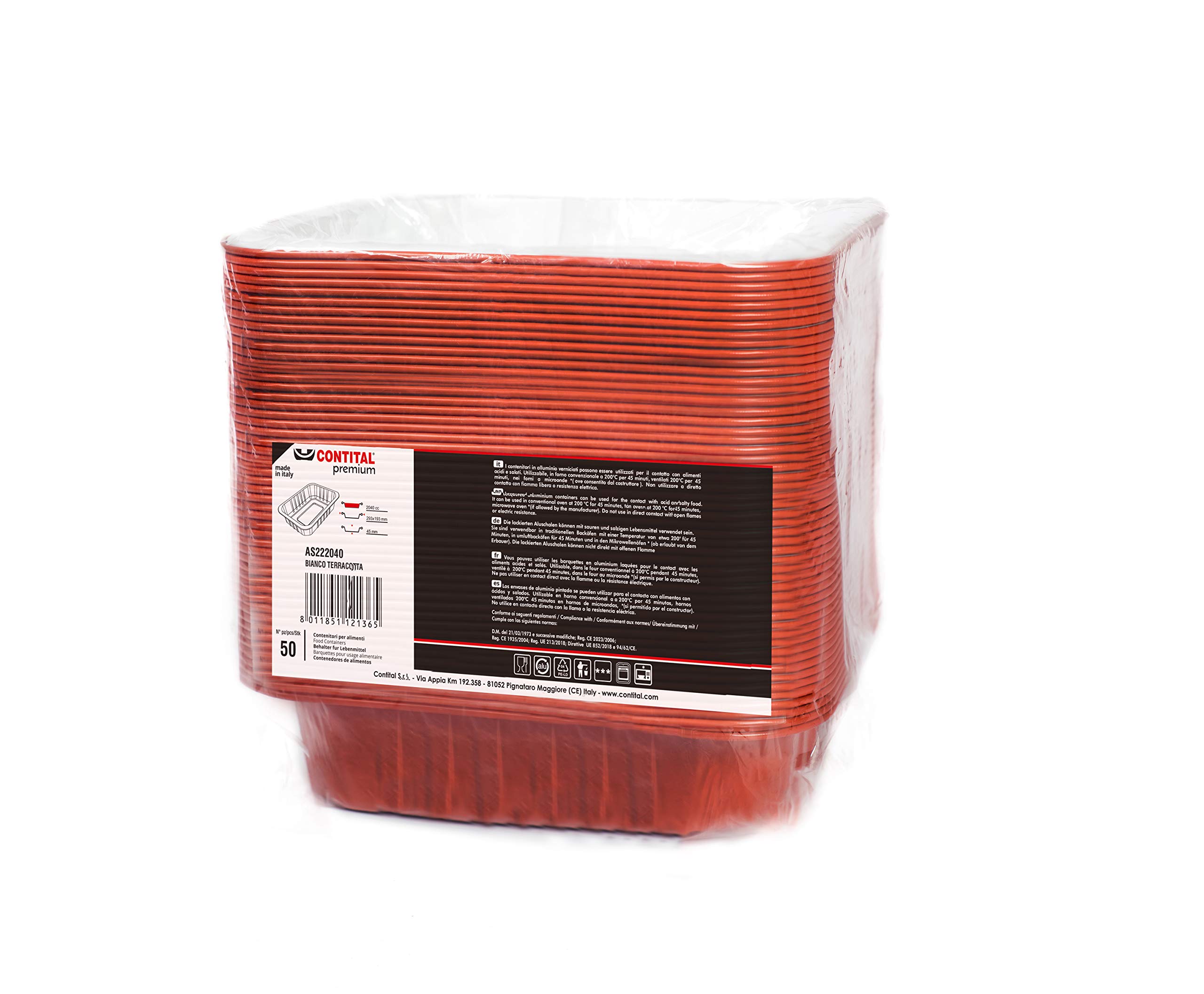 AS222040 | 6-Portion Lacquered Aluminum Trays - Extra Rigid White/Copper | Disposable Food Containers for Oven, Microwave & Takeout | 50-Pack | Perfect for Catering, Parties & Meal Prep