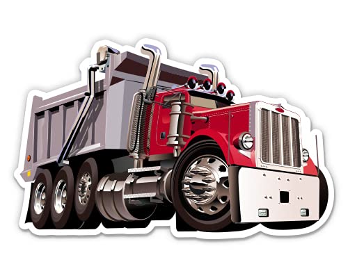 3 Inch Big Dump Truck Vinyl Sticker - Waterproof Decal for Car, Laptop, Water Bottle, Phone - Perfect for Construction Enthusiasts & Vehicle Customization