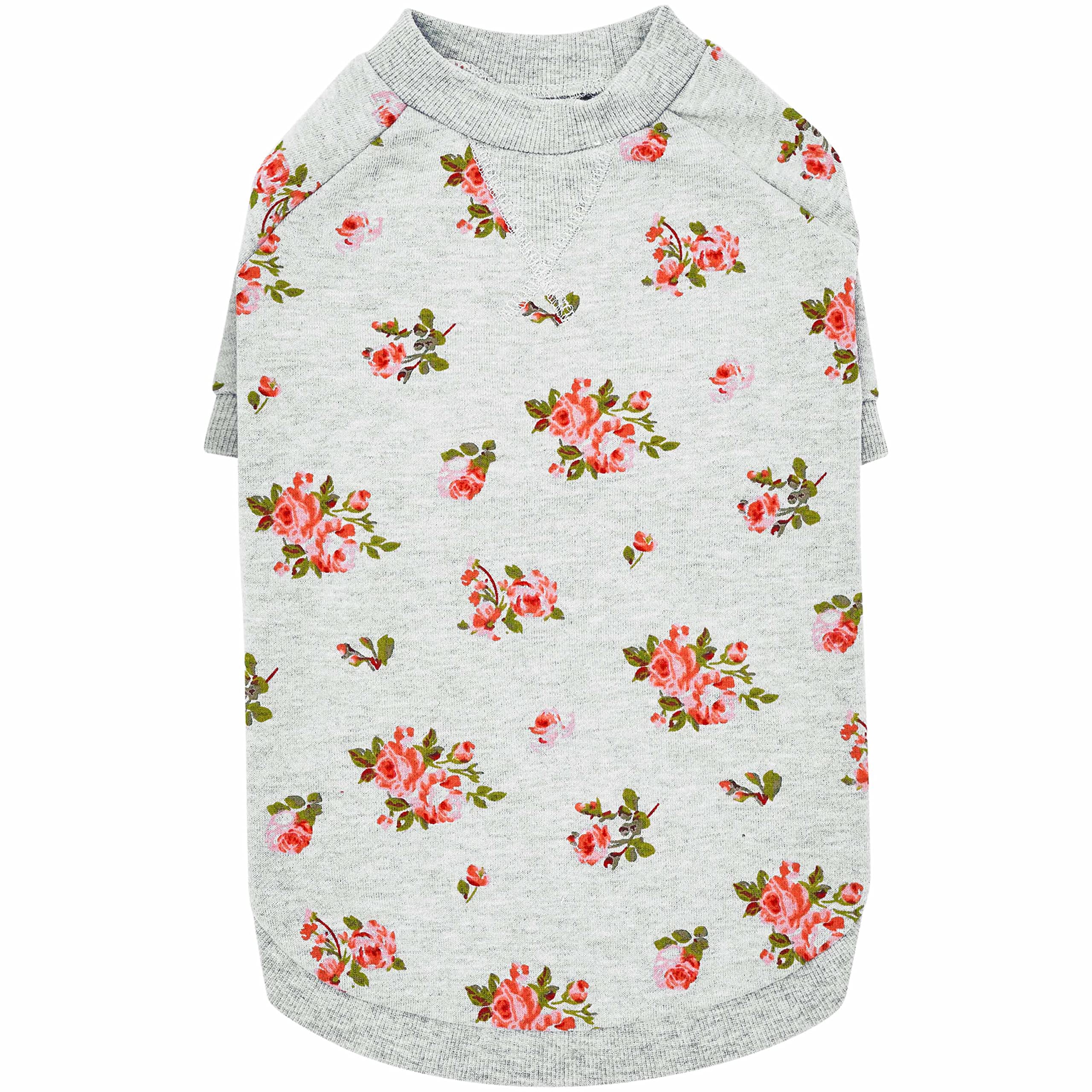 Blueberry Pet 2023 New Spring Rose Scented Dog Sweater - Grey Crew Neck Pullover for Small Dogs (14
