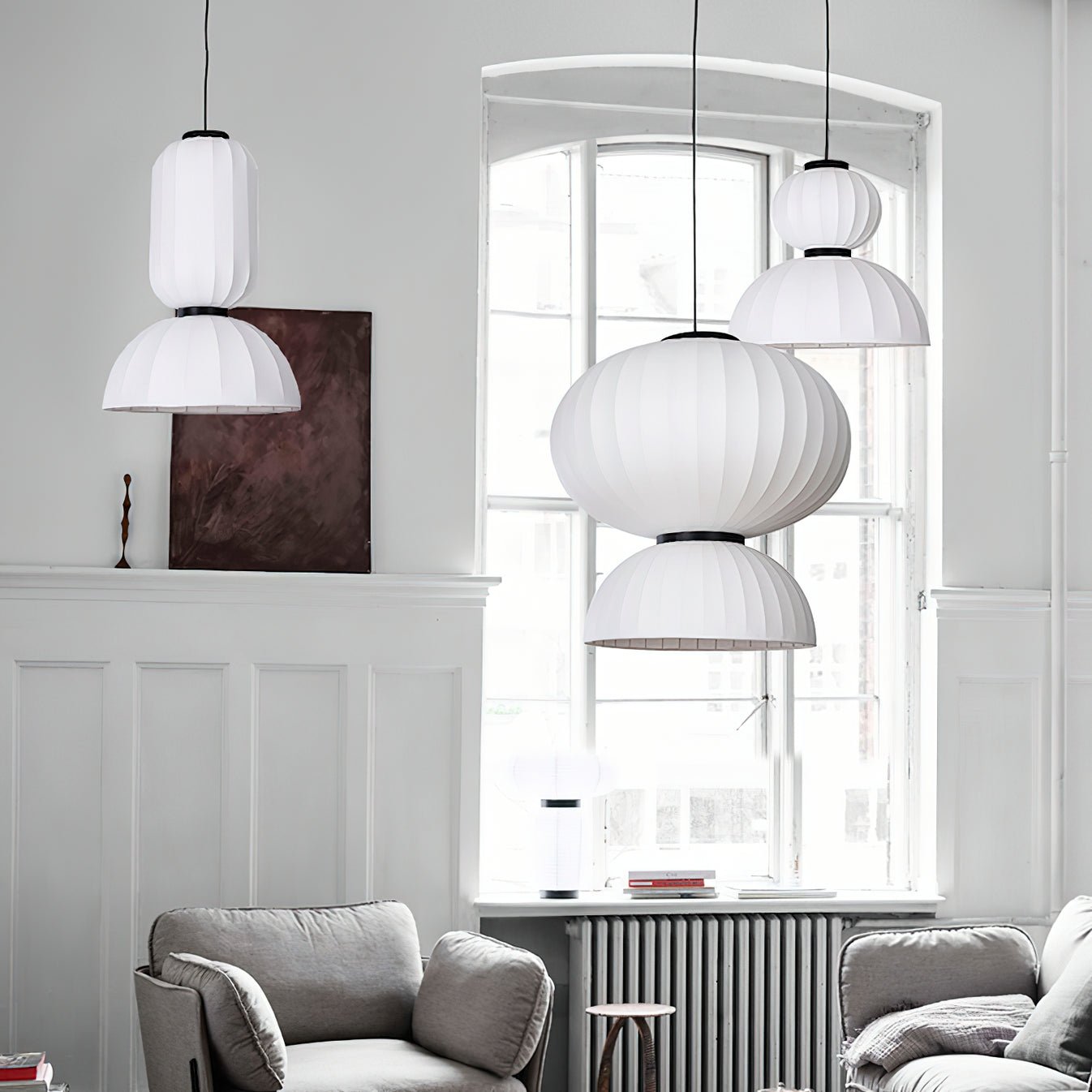 Luxury Mulberry Silk Lantern Pendant Light - Elegant Handmade Chandelier for Bedroom, Dining Room & Living Room Decor