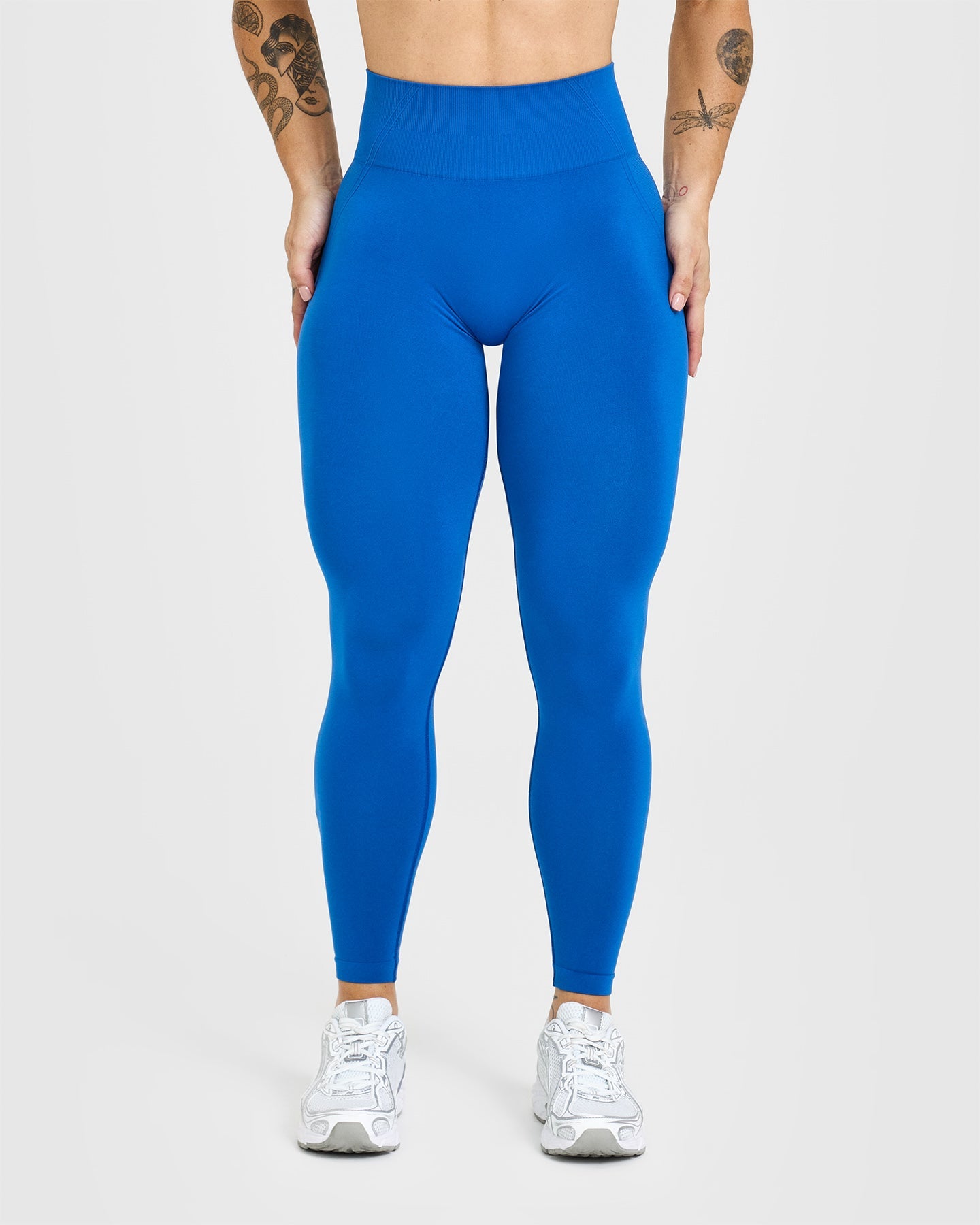 High Waist Seamless Leggings for Women - Comfortable Oasis Blue Yoga Pants for Workout, Running & Lounge Wear