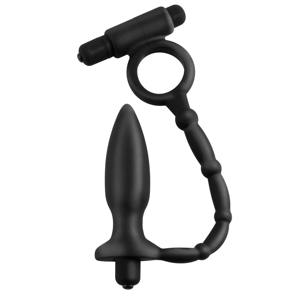 Anal Fantasy Collection - Vibrating Butt Plug & Cock Ring Set for Couples - Sensual Pleasure & Prostate Stimulation - Perfect for BDSM, Role Play & Spicing Up Your Sex Life