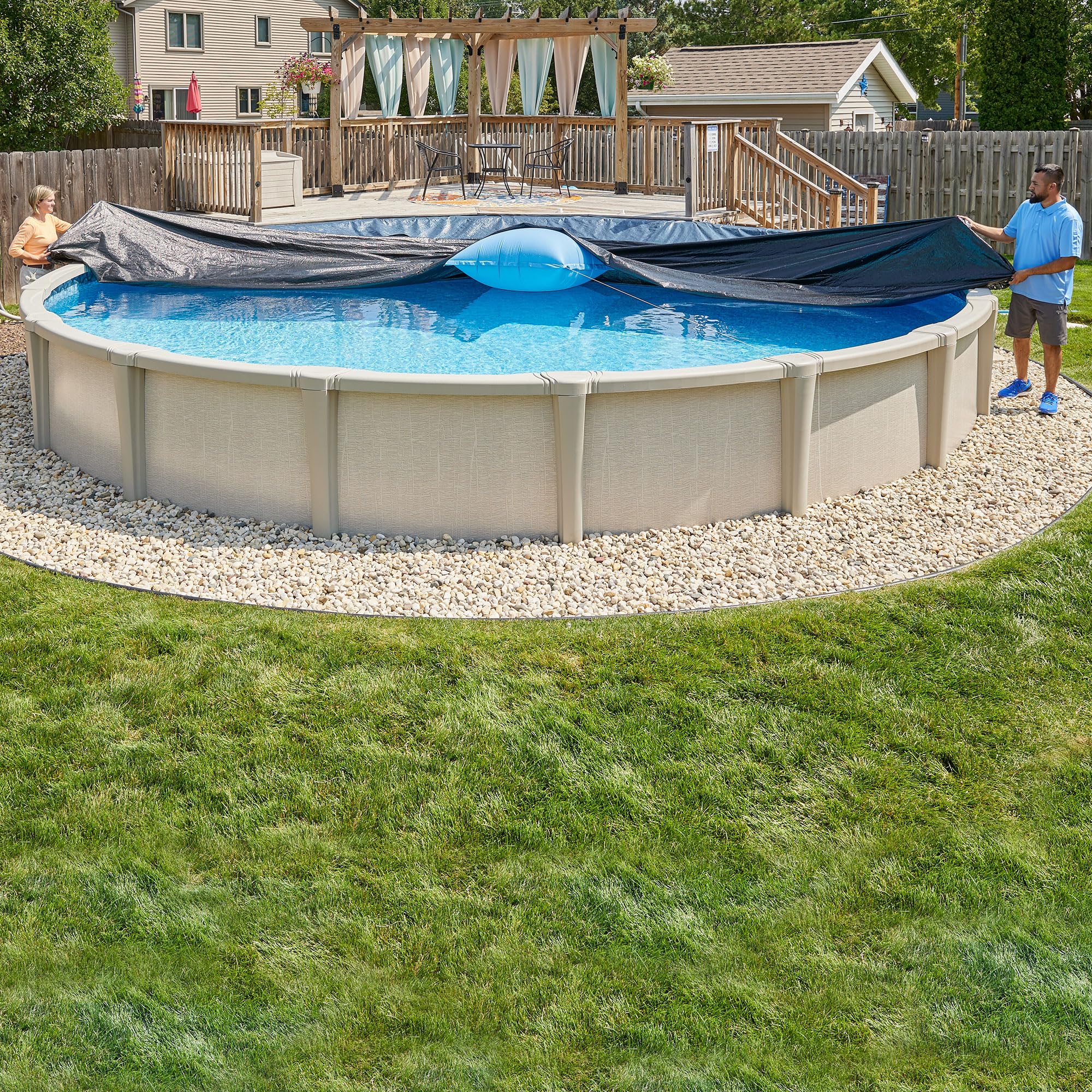 Doheny's Heavy-Duty Winter Pool Covers for Above Ground Pools | Commercial-Grade Protection with Reinforced Material | Perfect for Snow, Ice, and Leaf Protection During Cold Months