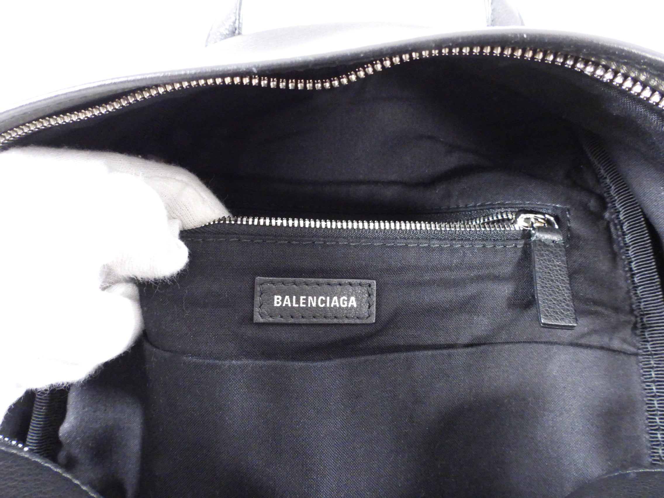 Balenciaga Everyday Black Logo Leather Small Backpack for Women - Stylish & Compact Designer Bag for Travel, Work & Daily Use