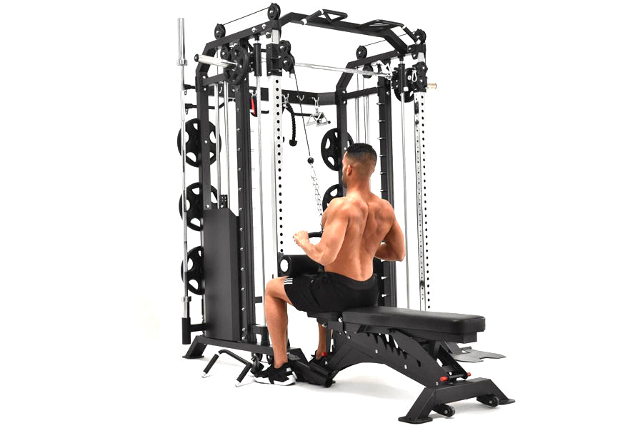 Warrior 801 Pro Power Rack Cage with Smith Machine & Functional Trainer Cable Pulley System - Heavy Duty Home Gym Equipment for Strength Training & Weightlifting - Perfect for Home Workouts & Garage Gym Setup