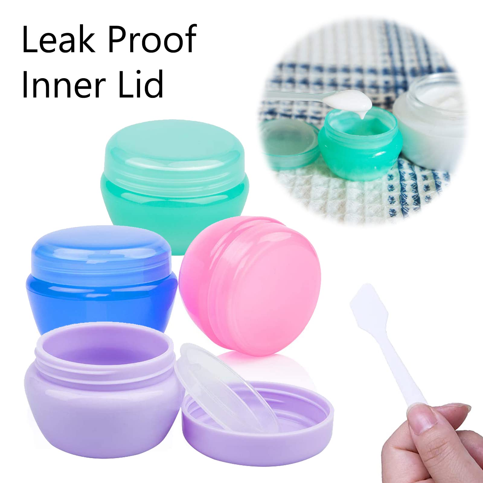 MEITREND 6-Piece 20g Travel Containers for Toiletries - Leakproof Wide-Mouth Cream Jars with Lids, Clear Plastic Cosmetic Pots for Makeup, Skincare & Beauty Products - Perfect for Air Travel, Gym Bags & Home Organization