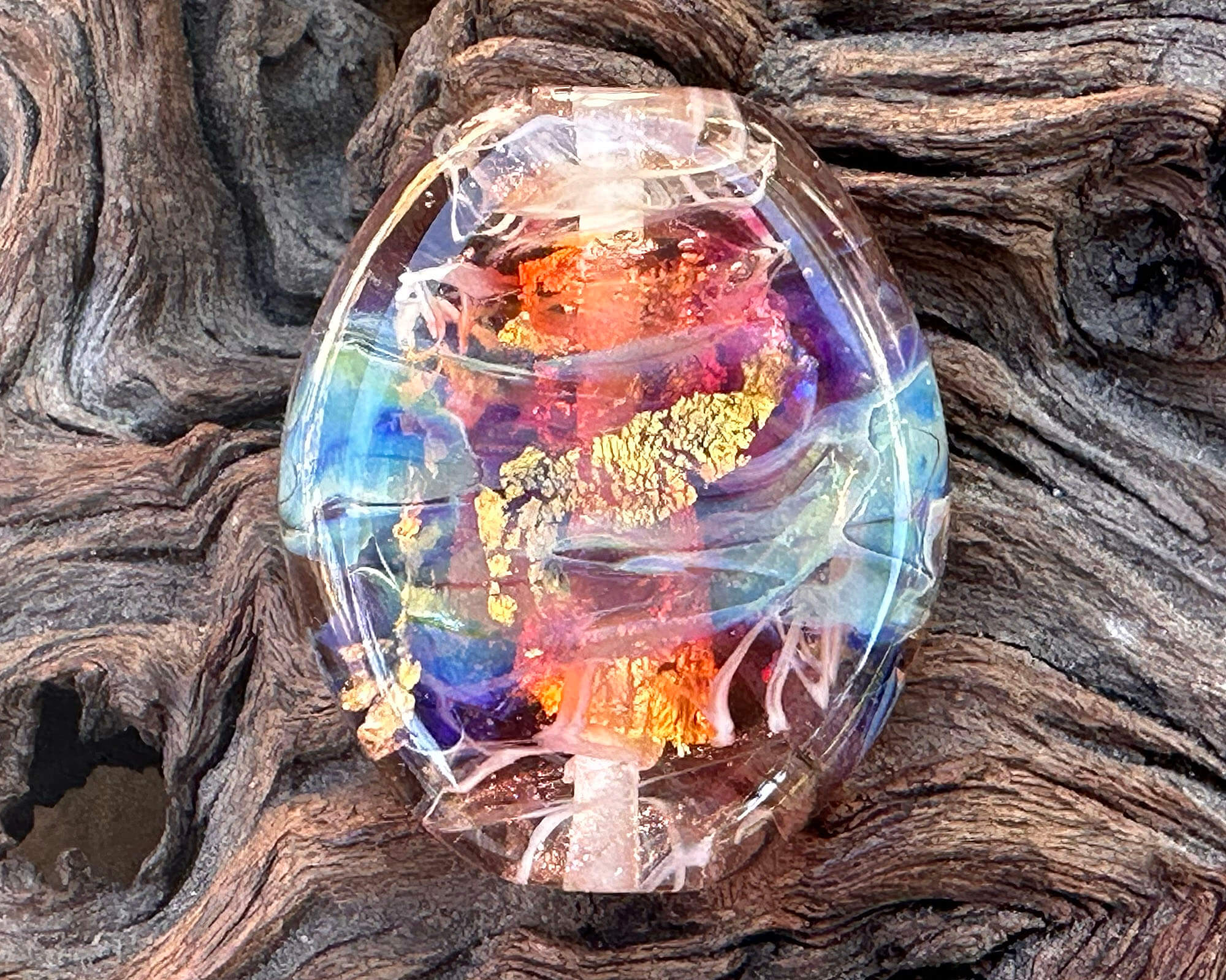Handmade Sunset Pink Lampwork Glass Focal Bead for Jewelry Making - Perfect for Necklaces, Bracelets & DIY Craft Projects