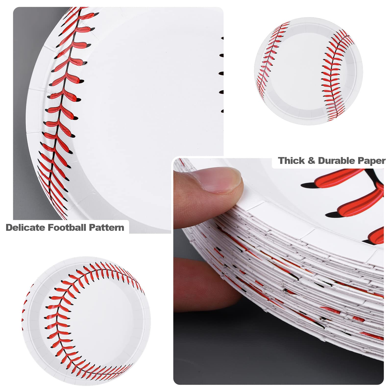 ADXCO 72 Pack Baseball Plates - 9 Inch & 7 Inch Home Plate & Round Baseball Paper Plates for Sports Theme Birthday Party, Game Day Decorations & Baseball Party Supplies - Perfect for Sports Themed Events, BBQs & Tailgating