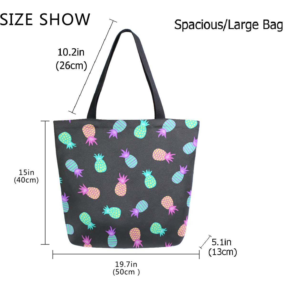 Stylish Large Canvas Tote Bag for Women - Durable Spacious Beach Bag, Gym Bag, Travel Weekender & Grocery Shopping Tote - Perfect for Work, Vacation & Everyday Use