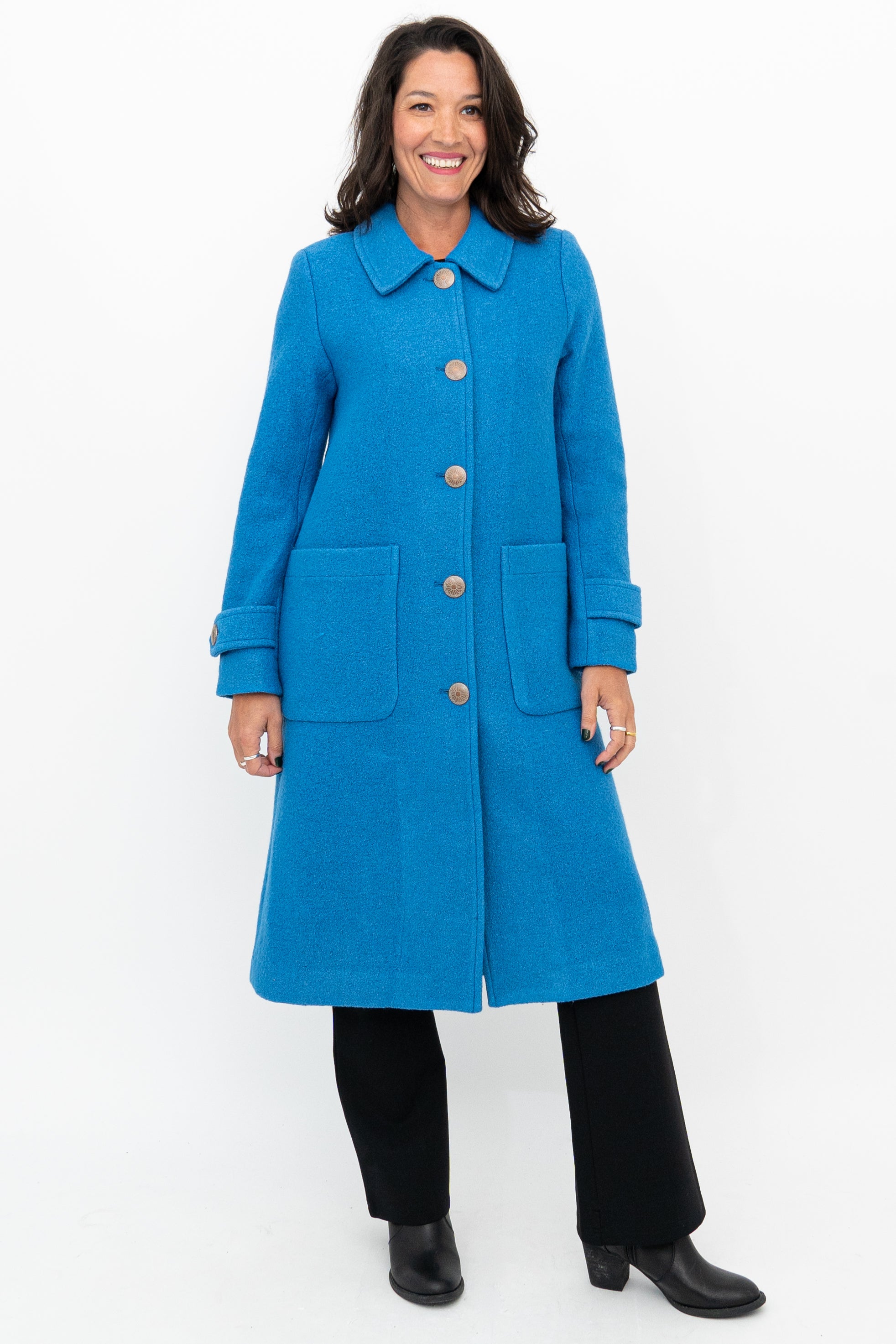 Edna Coat - Crystal Embellished Boiled Wool Jacket for Women | Elegant Winter Outerwear for Office & Evening Events
