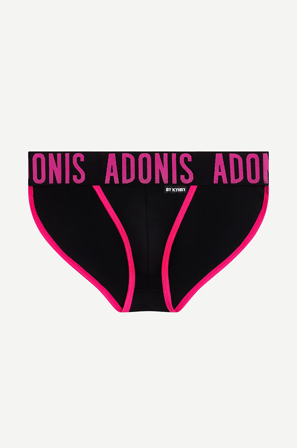 Pop Black & Pink Jock Brief - Men's Athletic Support Underwear for Sports & Workout - Comfortable Stretch Fabric for Running, Gym & Active Lifestyle