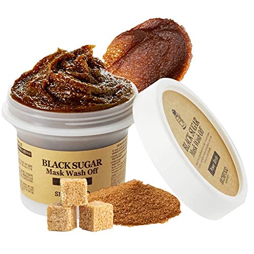 SKINFOOD Black Sugar Mask Wash Off - 3.52 fl. oz Exfoliating Facial Scrub for Glowing Skin | Deep Cleansing & Moisturizing Treatment for Dry & Dull Skin | Perfect for Weekly Skincare Routine
