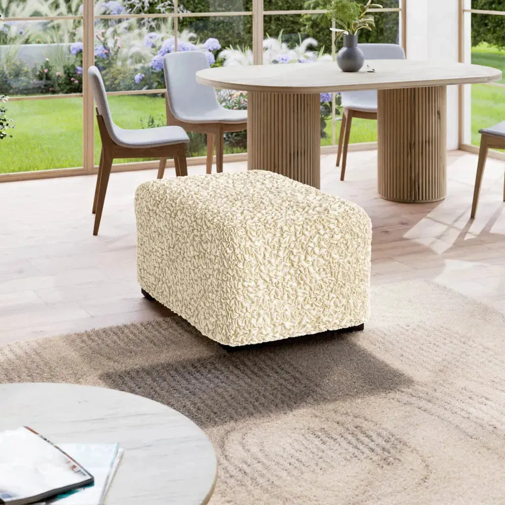 Ottoman Slipcover Medium Size - Premium Fuco Cotton Collection | Perfect for Living Room, Bedroom & Home Decor