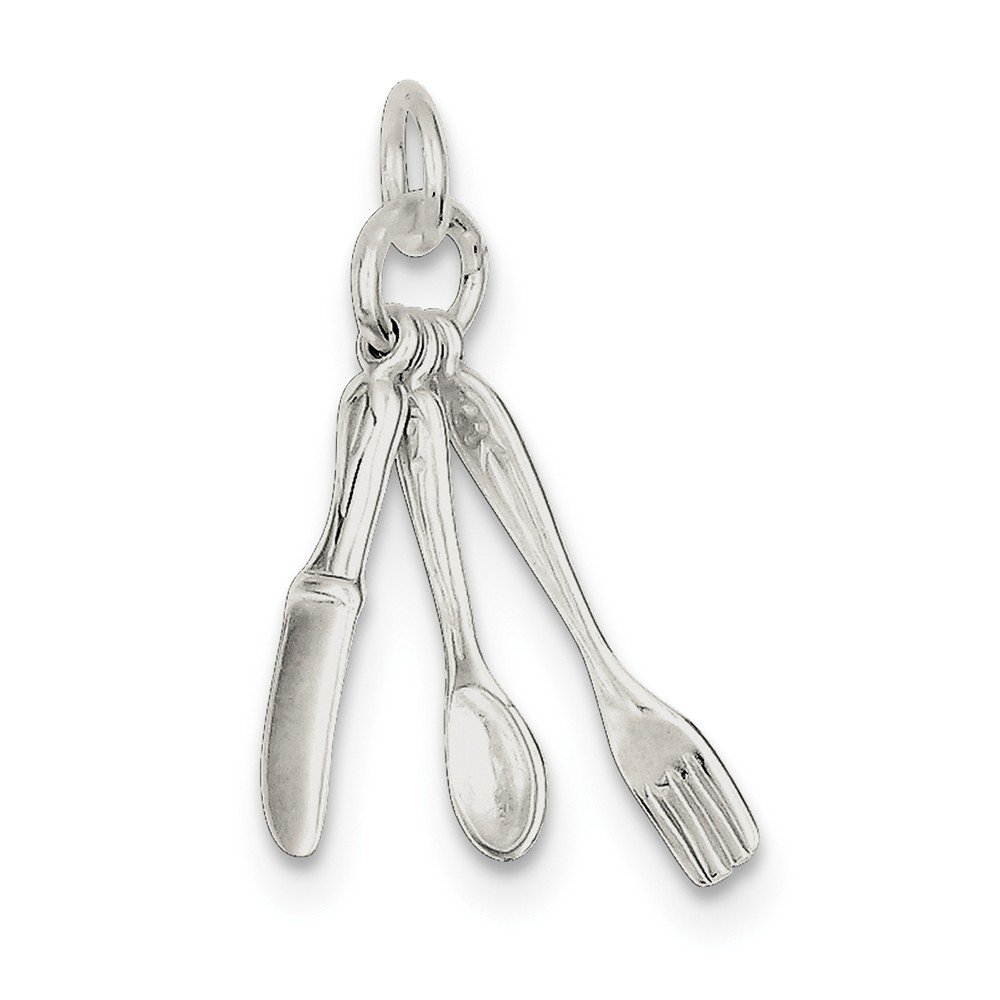 925 Sterling Silver Fork, Knife & Spoon Charm Set - Elegant Jewelry for Necklaces, Bracelets & DIY Crafting - Perfect for Gift Giving, Tea Parties & Vintage Style Accessories