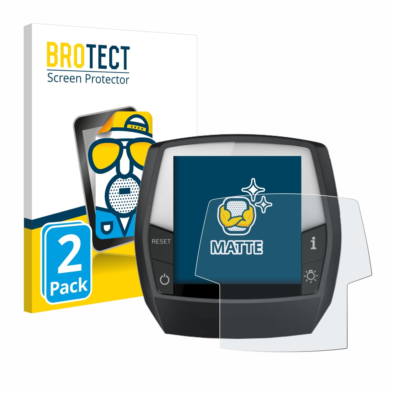 Brotect Anti-Glare Screen Protector (2 Pack) - Matte Film for Bosch Intuvia Active/Performance Line Bike Computers - Reduce Sun Reflection & Enhance Visibility During Cycling