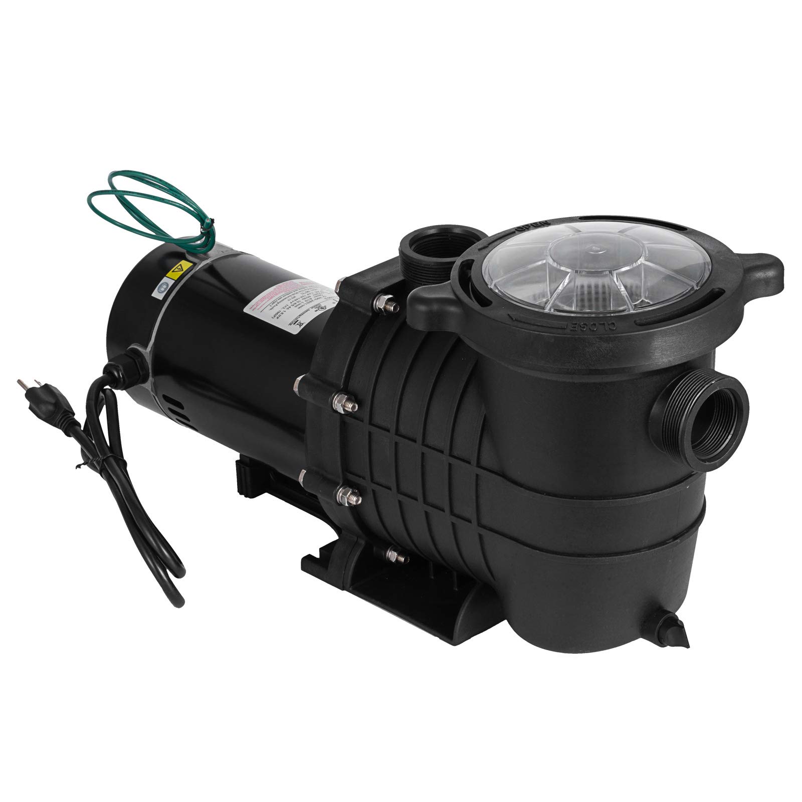 2HP Inground Pool Pump - Dual Voltage 110V/220V High Flow Swimming Pool Pump (6840 GPH) - Self Priming Above Ground Pool Pumps 1500W with Strainer Basket, Drain Plug & 6 Connectors - Perfect for Residential & Commercial Pool Maintenance, Water Circulation & Filtration Systems