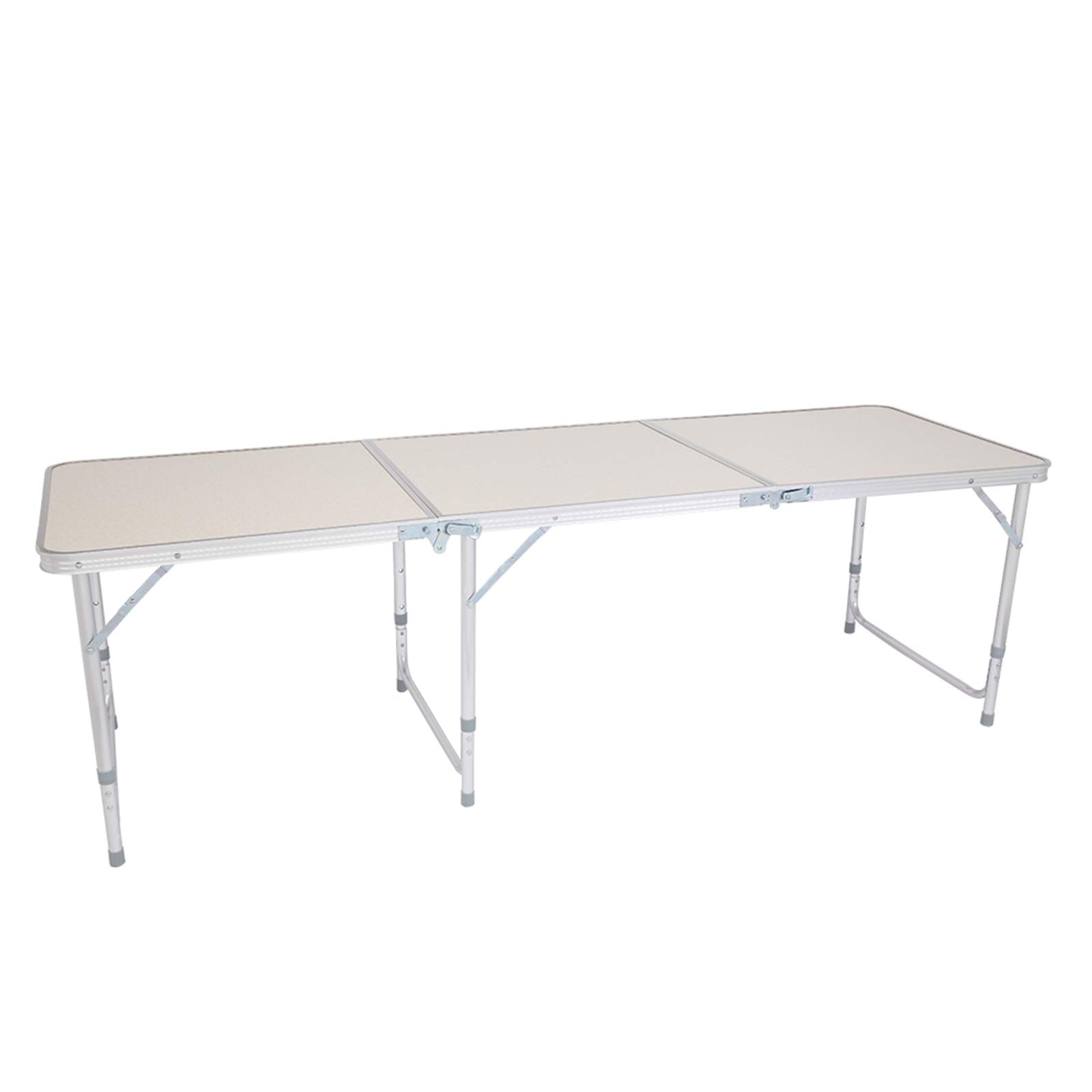 Beyamis 180x60x70cm White Aluminum Alloy Folding Table for Home, Office, Camping & Outdoor Use - Portable & Lightweight