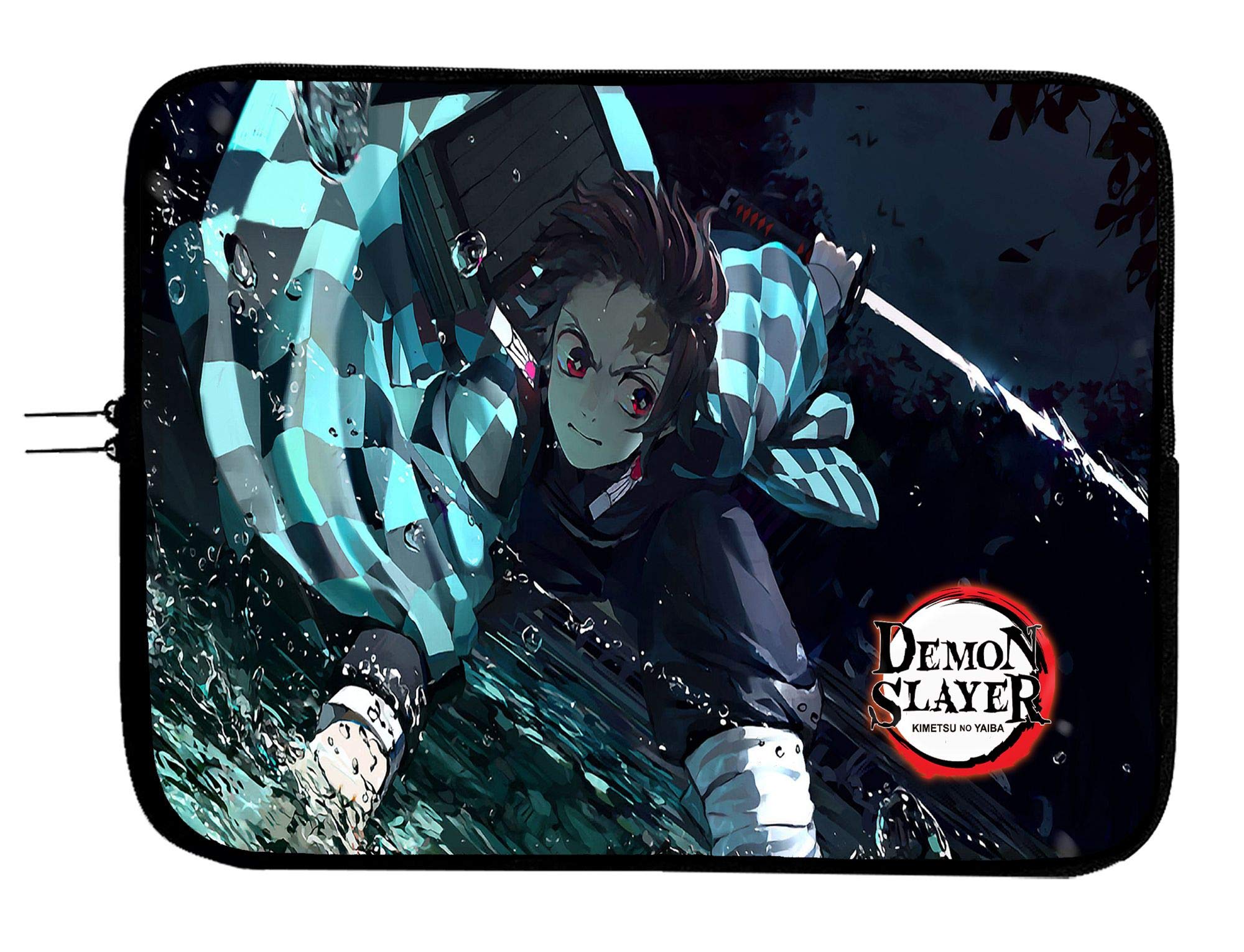 Demon Slayer Anime Laptop Sleeve 15 Inch - Waterproof Neoprene Notebook Case with Cushion for MacBook/Surface/Tablet - Perfect for School, Work & Travel Accessories