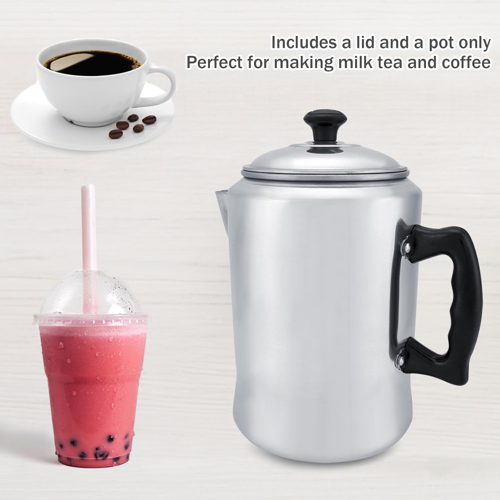 Premium Aluminum Alloy Stovetop Coffee Percolator - 8 Cup Camping & Home Brewing Percolator Pot with Lid - Ideal for Outdoor Adventures, RV Trips & Cozy Kitchen Use