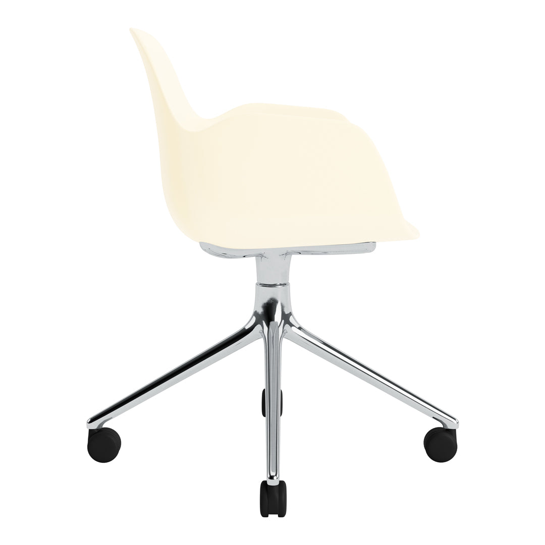 Modern Form Armchair with 4-Wheel Swivel Base - Ergonomic Office Chair for Home & Workspace - Perfect for Desks, Reading Nooks, and Living Rooms