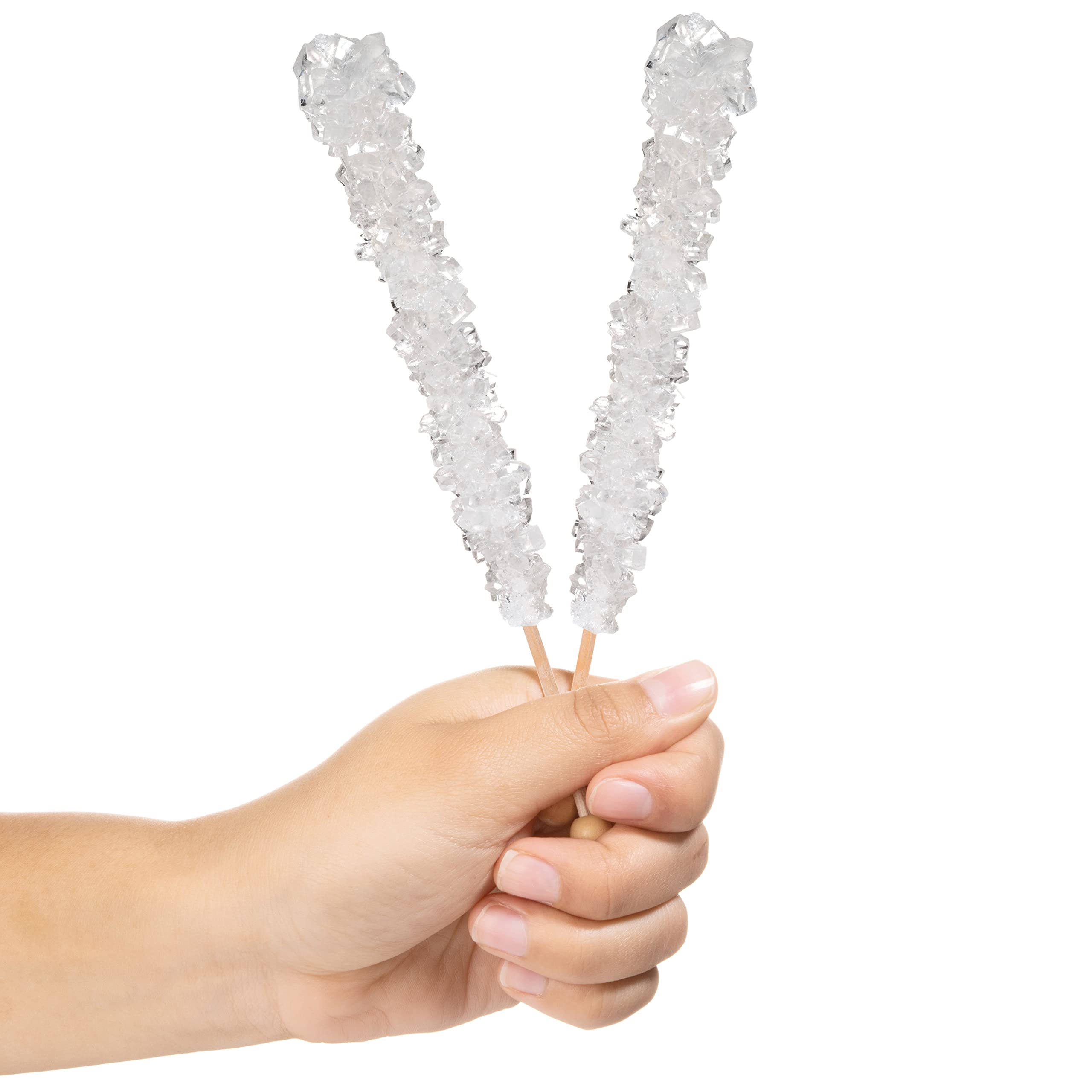 Original White Rock Candy Sugar Sticks - Sweet Sugar Flavored - 24 Individually Wrapped Pieces - Perfect for Birthday Parties, Baby Showers & Coffee Sweeteners