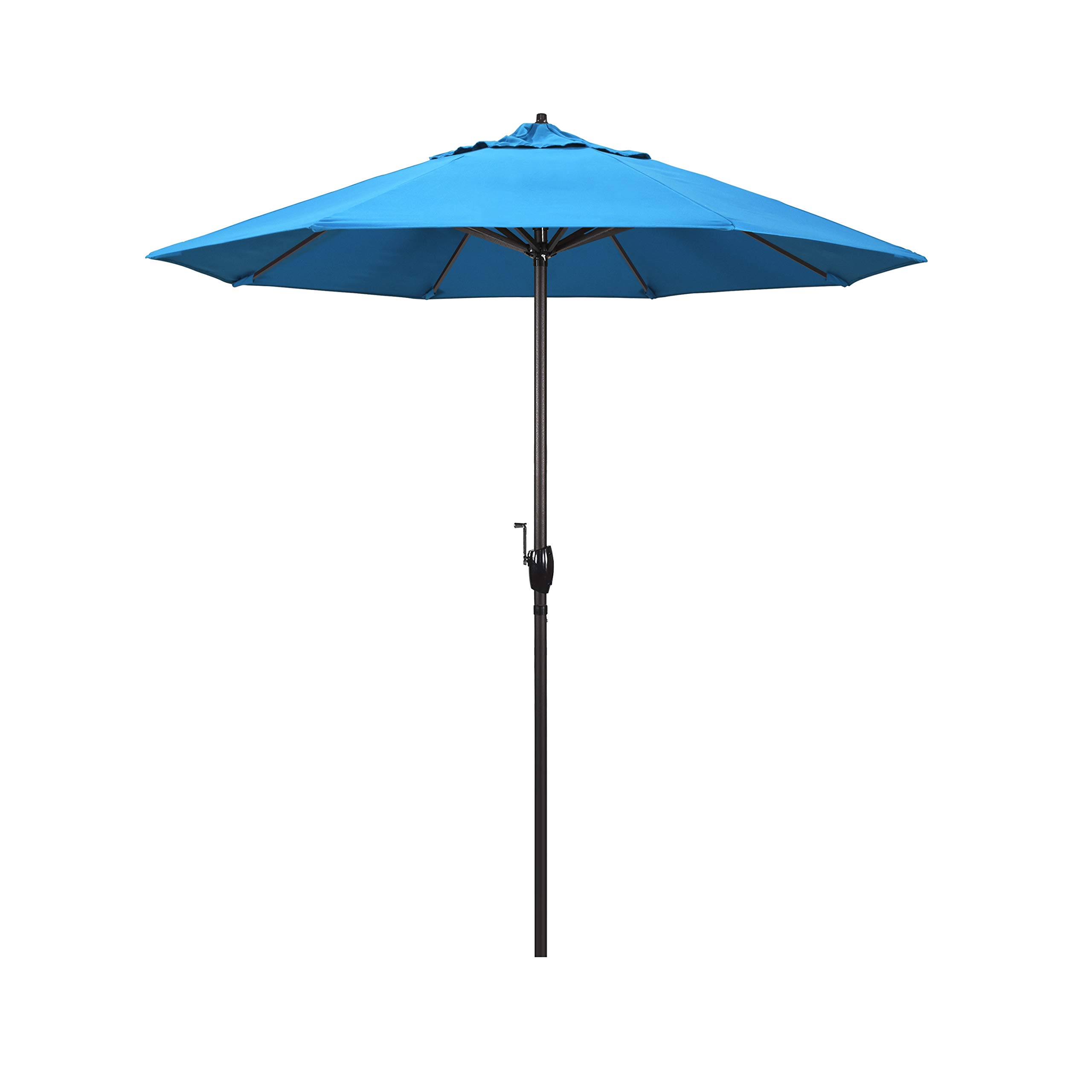 California ATA758117-56105 7.5' Round Patio Umbrella in Cyan Blue - Perfect for Outdoor Dining, Poolside Lounging & Backyard Relaxation