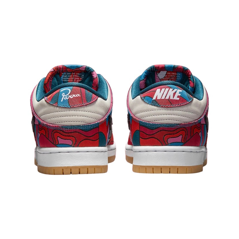 Nike SB Dunk Low Pro Premium QS Parra Fireberry Black Sneakers - Men's Skateboarding Shoes for Streetwear & Casual Wear