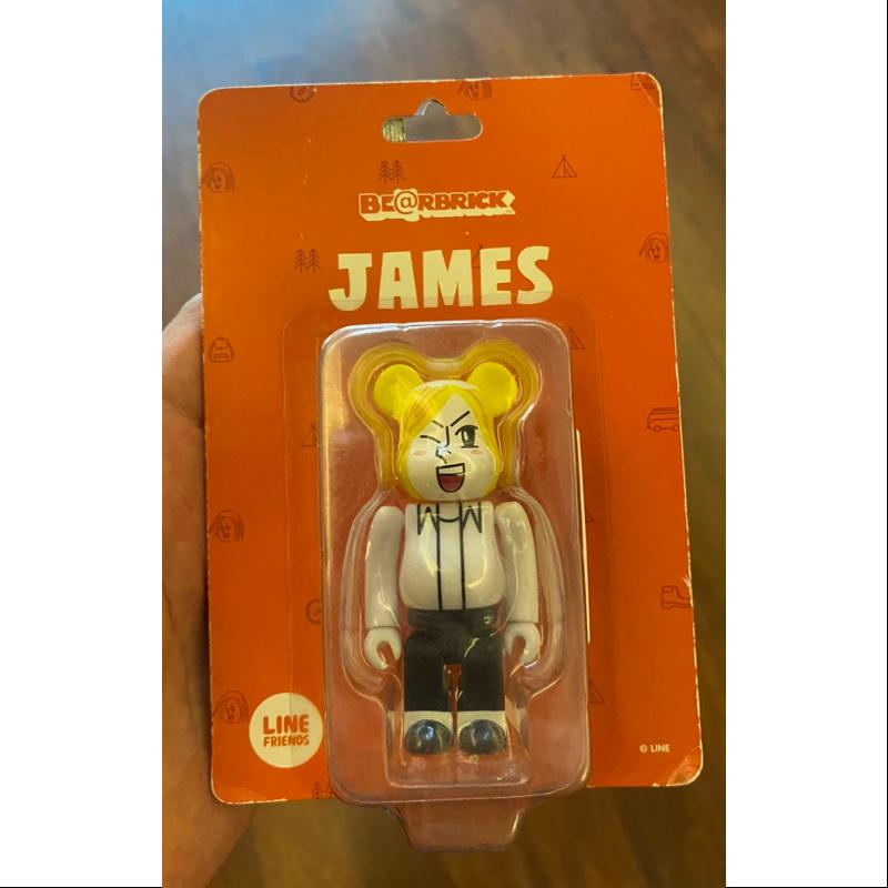Limited Edition Medicom Be@rbrick 100% Bearbrick LINE JAMES Orange - Collectible Vinyl Art Toy for Display & Gifting