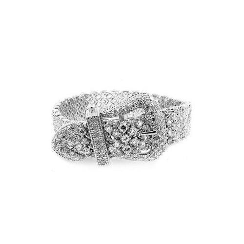 Elegant Cubic Zirconia Buckle Bracelet for Women - Sparkling Fashion Jewelry Gift for Birthday, Anniversary & Special Occasions
