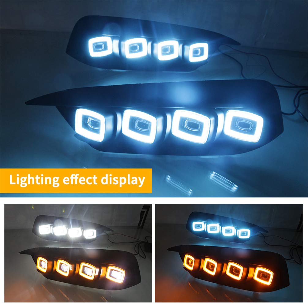 2016 Honda Civic Super Bright LED Daytime Running Lights - Clear Lens Bumper Fog Lights with Side Marker | Enhanced Visibility for Safe Day & Night Driving