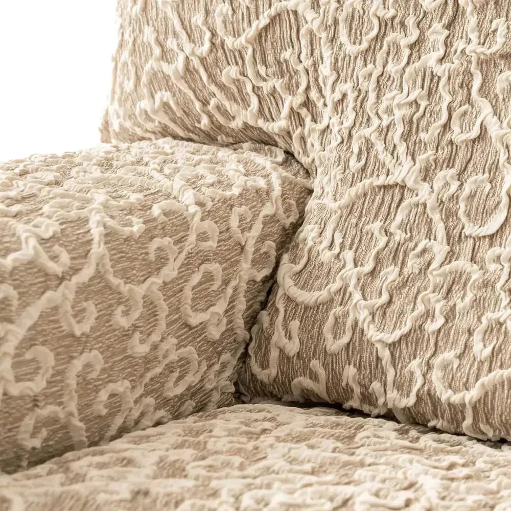 3 Seater Recliner Slipcover - Jacquard 3D Collection Sofa Cover | Stretchable Furniture Protector for Living Room, Home Theater & Family Room