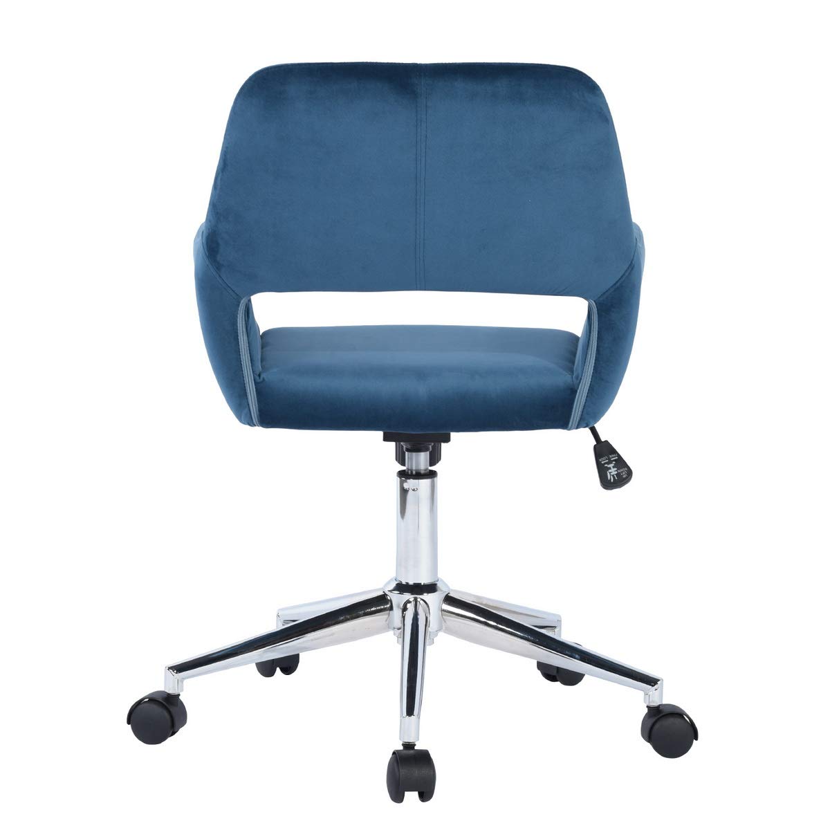 HomVent Velvet Swivel Desk Chair with Cute Hollow Mid-Back - Ergonomic Upholstered Task Chair for Home Office, Living Room, Vanity & Makeup Room - Perfect for Working, Studying & Beauty Stations