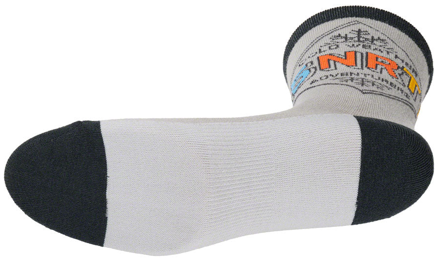 45NRTH Adventure Crew Lightweight Wool Socks for Hiking & Outdoor Activities - Breathable, Moisture-Wicking Gray/Dark Blue - Medium Size for Men & Women - Perfect for Camping, Backpacking and Cold Weather Adventures